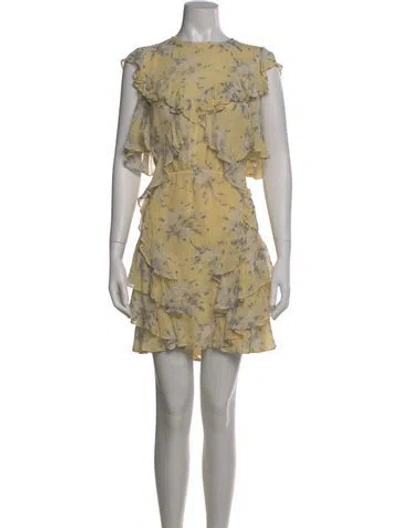 Pre-owned Rebecca Taylor Silk Mini Dress In Yellow