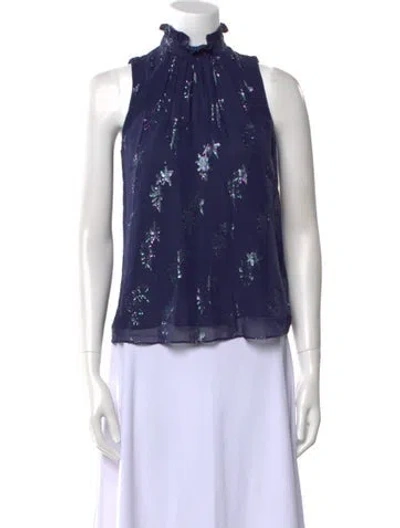 Pre-owned Rebecca Taylor Silk Mock Neck Blouse