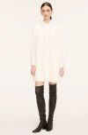 Rebecca Taylor Pleated Silk Mini Dress In Snow