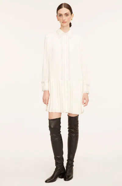 Rebecca Taylor Silk Pleated Dress In White