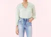 Rebecca Taylor Silk Ruffle Boho Blouse In Green In Green