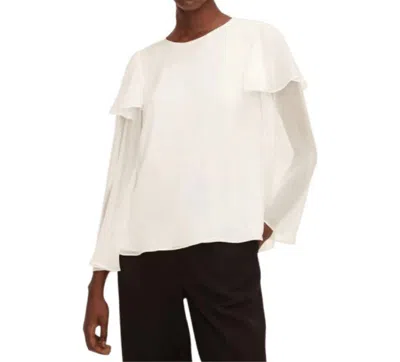 Rebecca Taylor Silk Ruffled Chiffon Blouse In Snow White