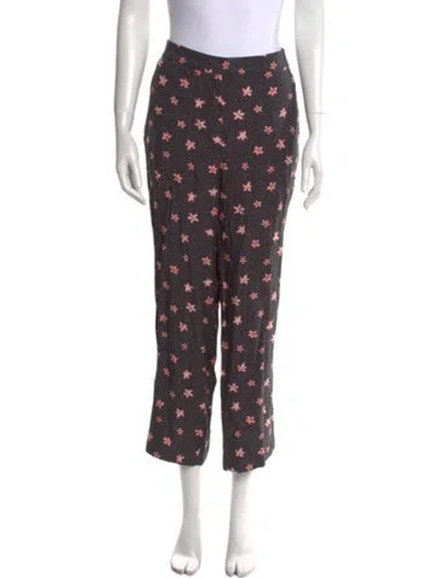 Pre-owned Rebecca Taylor Silk Straight Leg Pants In Black