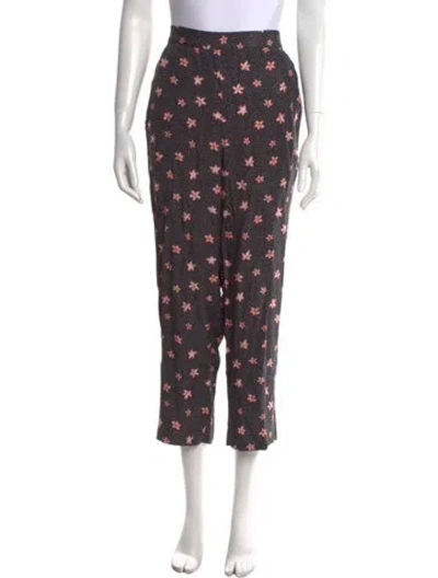 Pre-owned Rebecca Taylor Silk Straight Leg Pants In Black