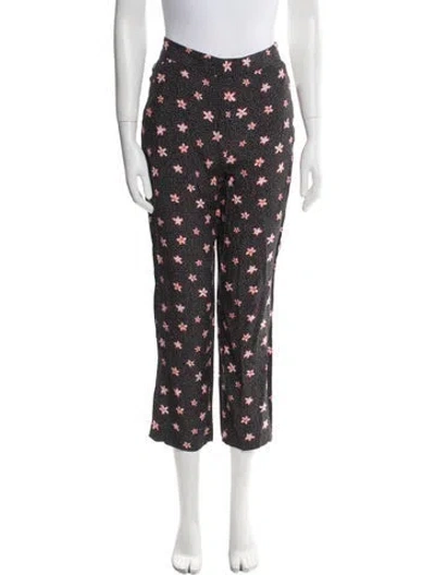 Pre-owned Rebecca Taylor Silk Straight Leg Pants In Black