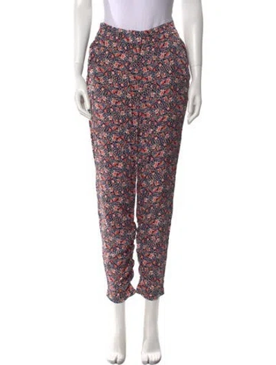 Pre-owned Rebecca Taylor Silk Straight Leg Pants In Blue
