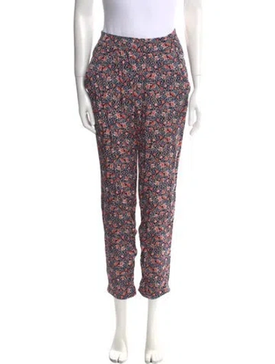Pre-owned Rebecca Taylor Silk Straight Leg Pants In Blue