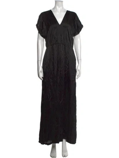 Pre-owned Rebecca Taylor Silk V-neck Jumpsuit In Black