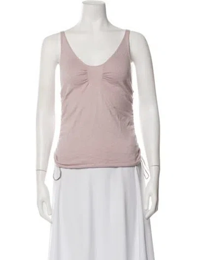 Pre-owned Rebecca Taylor Silk V-neck Sweater In Pink