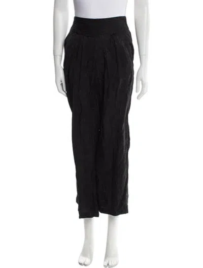 Pre-owned Rebecca Taylor Silk Wide Leg Pants In Black
