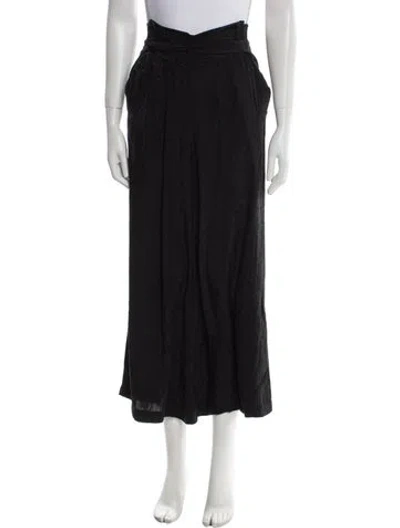 Pre-owned Rebecca Taylor Silk Wide Leg Pants In Black