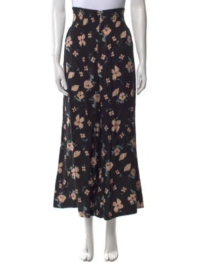 Pre-owned Rebecca Taylor Silk Wide Leg Pants In Black