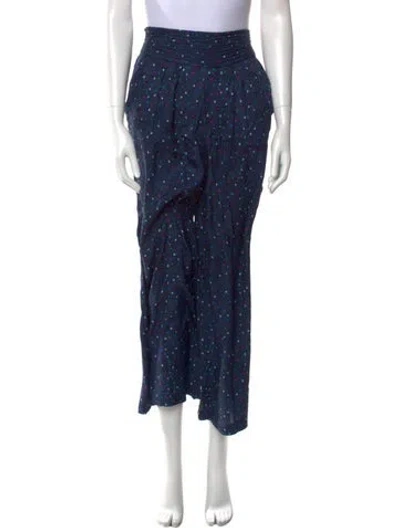 Pre-owned Rebecca Taylor Silk Wide Leg Pants In Blue