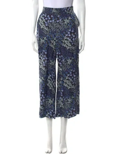 Pre-owned Rebecca Taylor Silk Wide Leg Pants In Blue