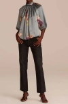 Rebecca Taylor Sim Fleur Blouse In Duck Egg