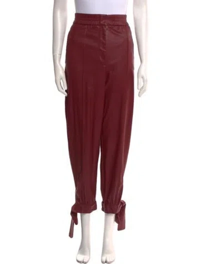 Pre-owned Rebecca Taylor Skinny Leg Pants In Burgundy