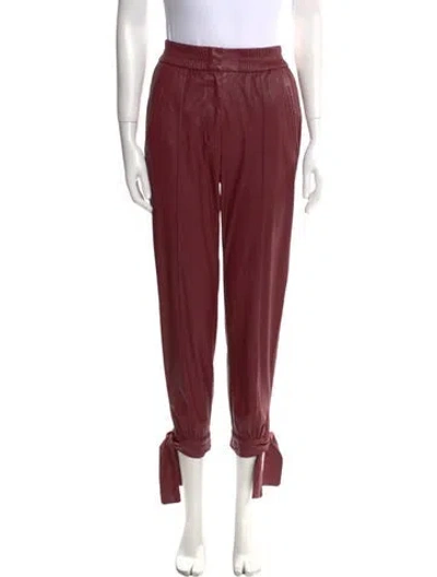 Pre-owned Rebecca Taylor Skinny Leg Pants In Burgundy