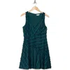 Rebecca Taylor Sleeveless Eyelash Fringe Fit & Flare Dress In Green