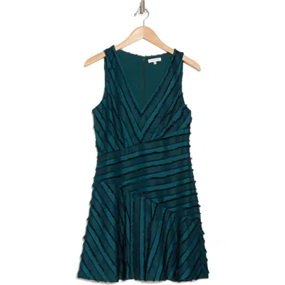 Rebecca Taylor Sleeveless Eyelash Fringe Fit & Flare Dress