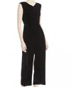 REBECCA TAYLOR SLEEVELESS RUCHED VELVET JUMPSUIT IN BLACK