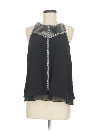 Pre-owned Rebecca Taylor Sleeveless Silk Top Black Halter Neckline Tops