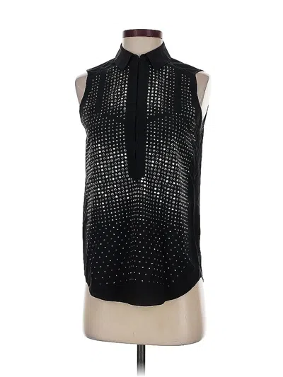 Pre-owned Rebecca Taylor Sleeveless Silk Top Black High Neck Tops