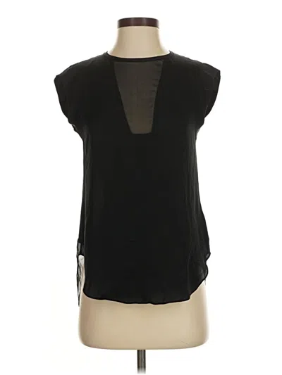 Pre-owned Rebecca Taylor Sleeveless Silk Top Black Keyhole Neckline Tops