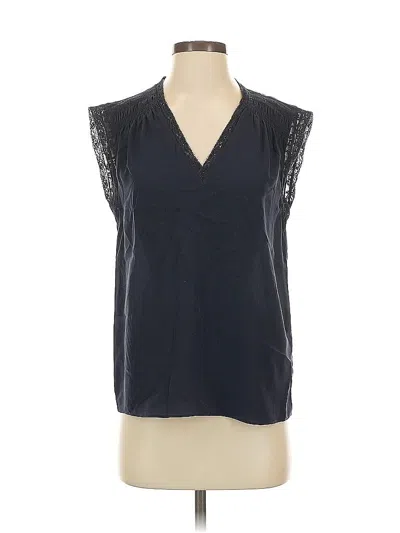 Pre-owned Rebecca Taylor Sleeveless Silk Top Black V Neck Tops