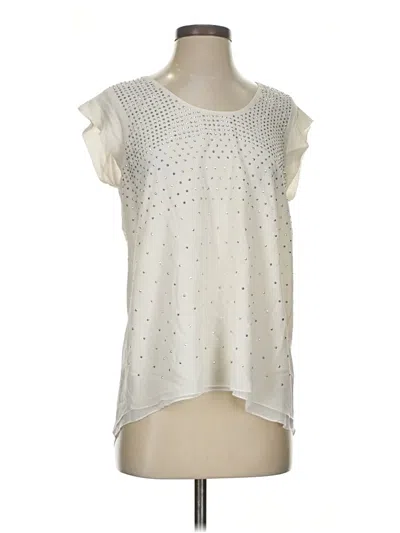 Pre-owned Rebecca Taylor Sleeveless Silk Top Ivory Keyhole Neckline Tops In White