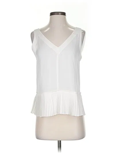 Pre-owned Rebecca Taylor Sleeveless Silk Top Ivory V Neck Tops In White
