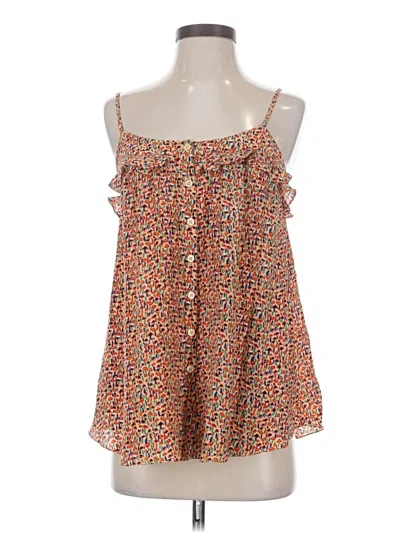 Pre-owned Rebecca Taylor Sleeveless Silk Top Orange Strapless Neckline Tops