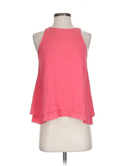 Pre-owned Rebecca Taylor Sleeveless Silk Top Pink Halter Neckline Tops