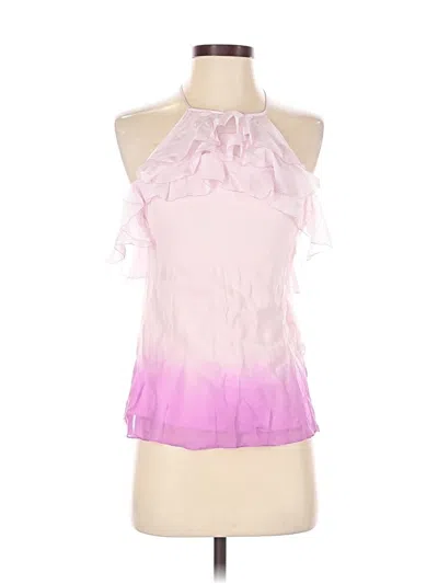 Pre-owned Rebecca Taylor Sleeveless Silk Top Pink Halter Neckline Tops