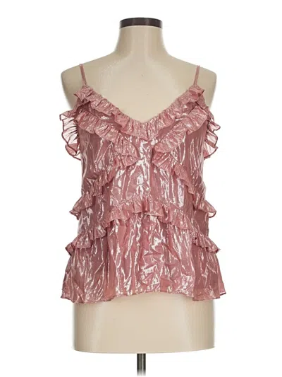 Pre-owned Rebecca Taylor Sleeveless Silk Top Pink Halter Neckline Tops
