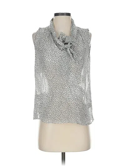 Pre-owned Rebecca Taylor Sleeveless Silk Top Silver Cowl Neck Tops