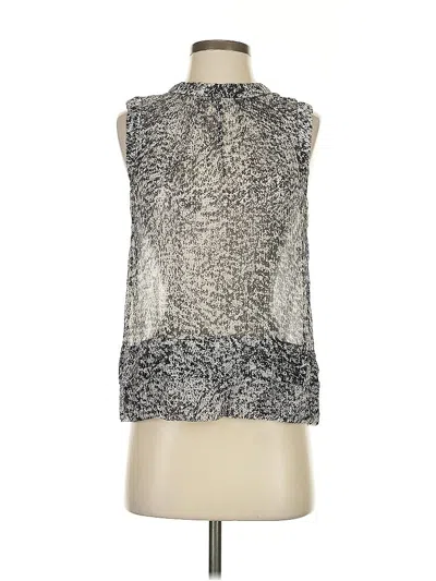 Pre-owned Rebecca Taylor Sleeveless Silk Top Silver High Neck Tops