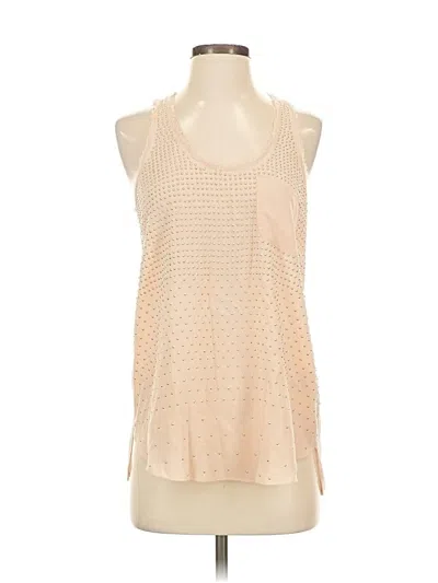 Pre-owned Rebecca Taylor Sleeveless Silk Top Tan Halter Neckline Tops In Brown