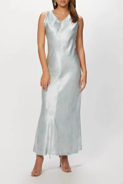 Rebecca Taylor Sleeveless Toile Slip Dress In Pale Glacier Combo In Silver