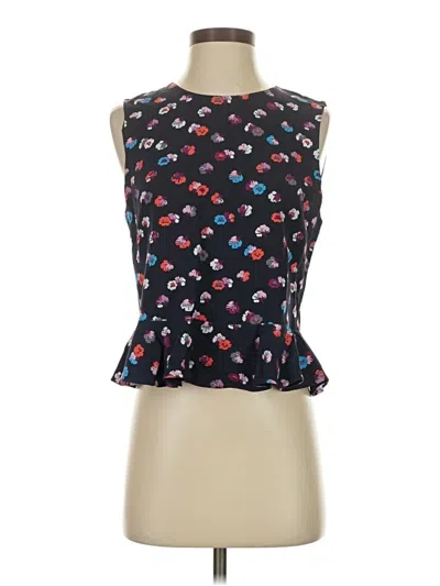 Pre-owned Rebecca Taylor Sleeveless Top Black Ruffles Neckline Tops