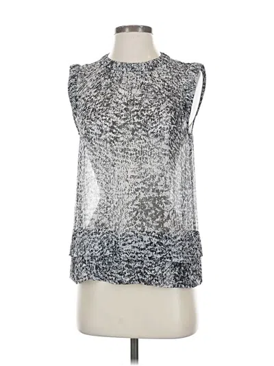 Rebecca Taylor Sleeveless Top Silver High Neck Tops In Gray