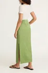 Rebecca Taylor Slub Sateen Midi Skirt In Blue