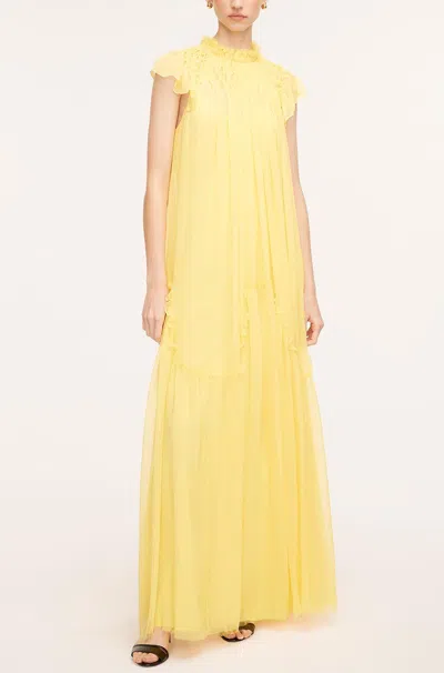 Rebecca Taylor Smocked Chiffon Dress In Blue