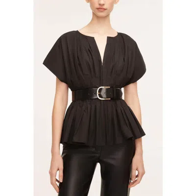 Rebecca Taylor Smocked Front Blouse In Black