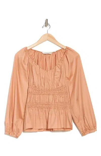 Rebecca Taylor Smocked Peplum Top