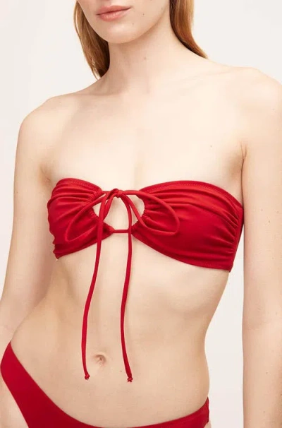 Rebecca Taylor Solid Halter Bikini Top In Rabararo