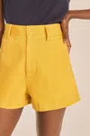 Rebecca Taylor Solid Twill Short In Yellow