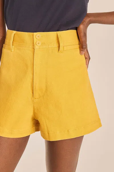 Rebecca Taylor Solid Twill Short In Yellow