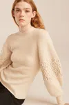 Rebecca Taylor Soutache Sweater In Neutral