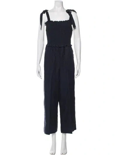 Pre-owned Rebecca Taylor Square Neckline Jumpsuit In Blue