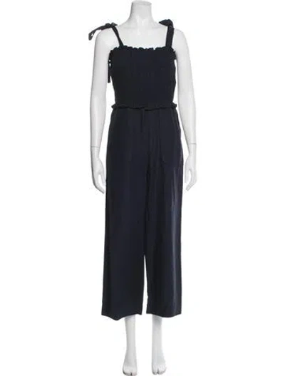 Pre-owned Rebecca Taylor Square Neckline Jumpsuit In Blue